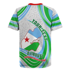 Custom Djibouti Independence Day Rugby Jersey - June 27, Jabuuti Emblem with Islamic Pattern