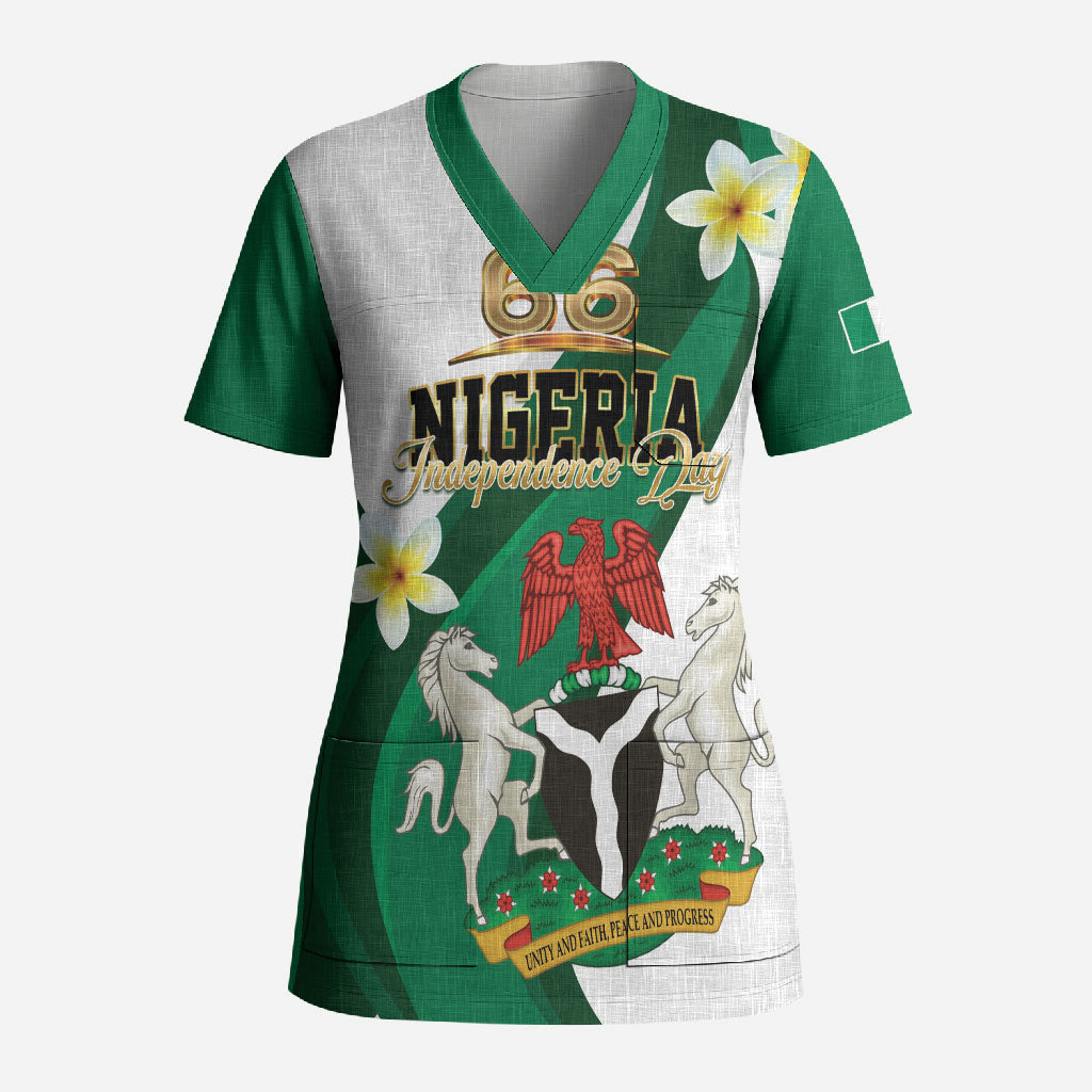 Personalised Nigeria Independence Day Scrub Top Proud Nigerian