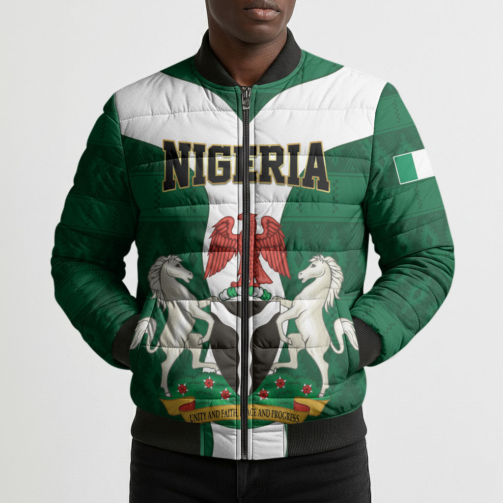 Personalised Nigeria Bomber Puffer Jacket Naija In My Heart