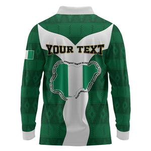 Personalised Nigeria Long Sleeve Polo Shirt Naija In My Heart