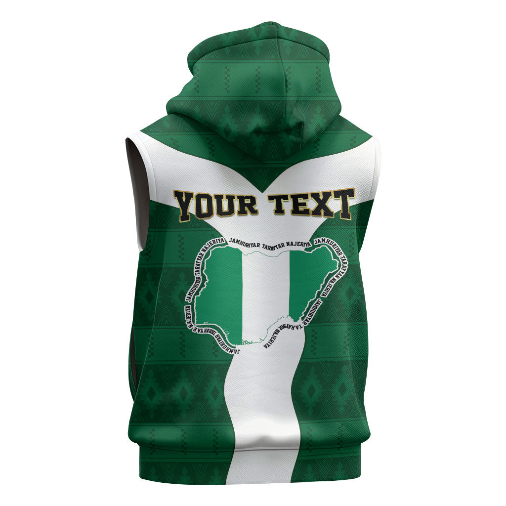Personalised Nigeria Sleeveless Zip Hoodie Naija In My Heart