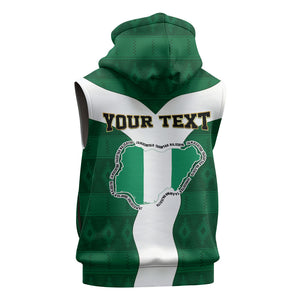 Personalised Nigeria Sleeveless Zip Hoodie Naija In My Heart