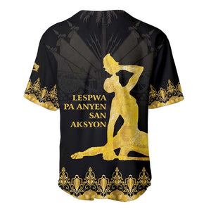 Haiti Neg Marron Baseball Jersey Lespwa pa anyen san aksyon - Gold