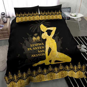 Haiti Neg Marron Bedding Set Lespwa pa anyen san aksyon - Gold