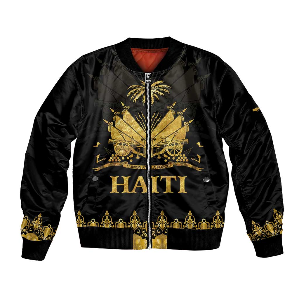 Haiti Neg Marron Bomber Jacket Lespwa pa anyen san aksyon - Gold