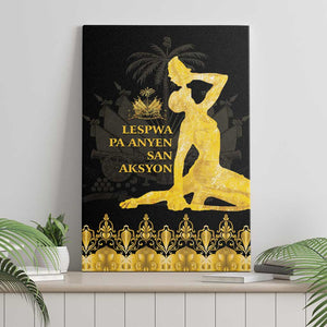 Haiti Neg Marron Canvas Wall Art Lespwa pa anyen san aksyon - Gold