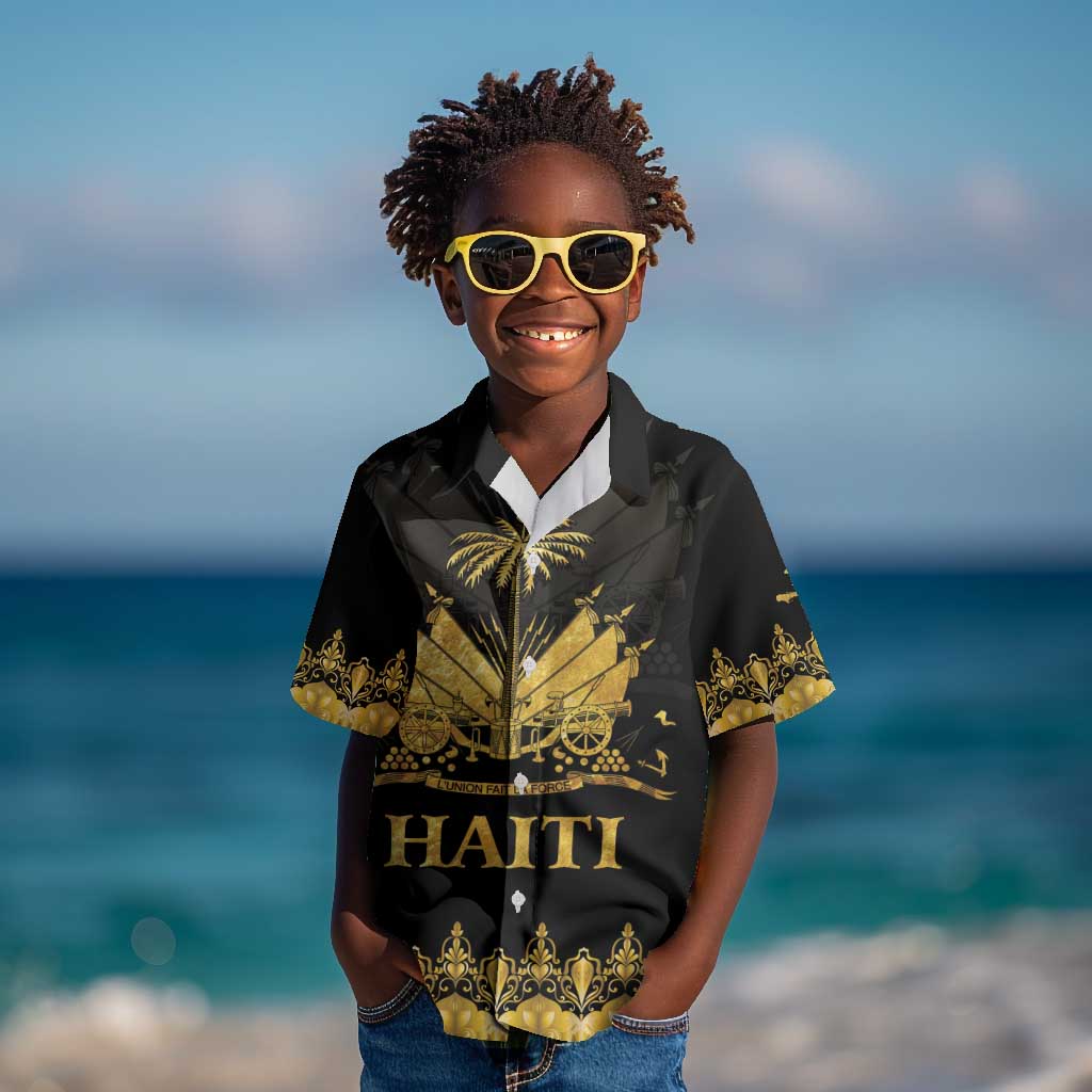 Haiti Neg Marron Kid Hawaiian Shirt Lespwa pa anyen san aksyon - Gold