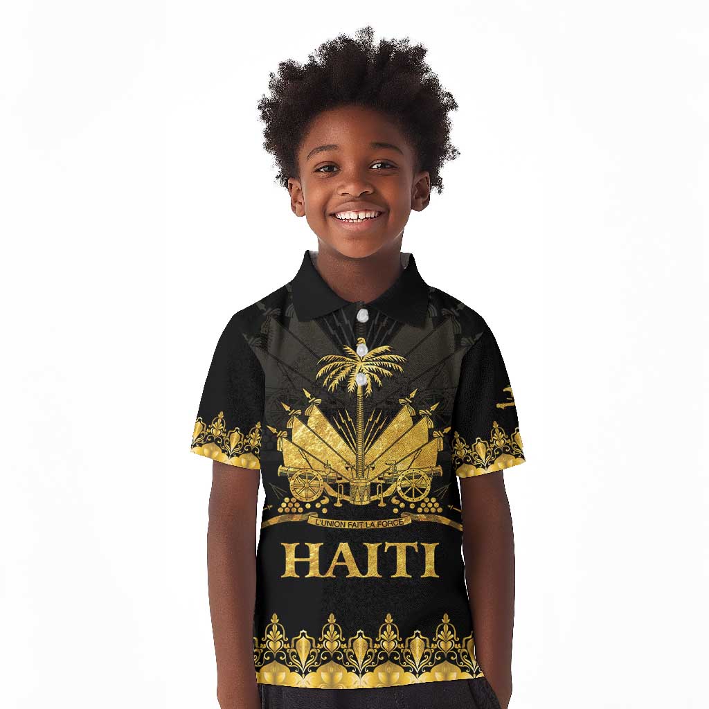 Haiti Neg Marron Kid Polo Shirt Lespwa pa anyen san aksyon - Gold