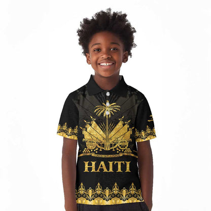 Haiti Neg Marron Kid Polo Shirt Lespwa pa anyen san aksyon - Gold