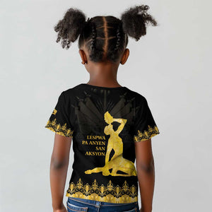 Haiti Neg Marron Kid T shirt Lespwa pa anyen san aksyon - Gold