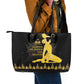 Haiti Neg Marron Leather Tote Bag Lespwa pa anyen san aksyon - Gold