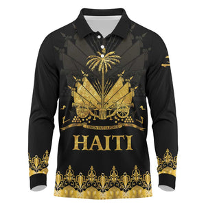 Haiti Neg Marron Long Sleeve Polo Shirt Lespwa pa anyen san aksyon - Gold