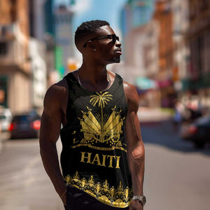 Haiti Neg Marron Men Tank Top Lespwa pa anyen san aksyon - Gold