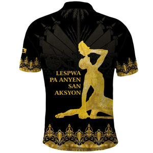 Haiti Neg Marron Polo Shirt Lespwa pa anyen san aksyon - Gold