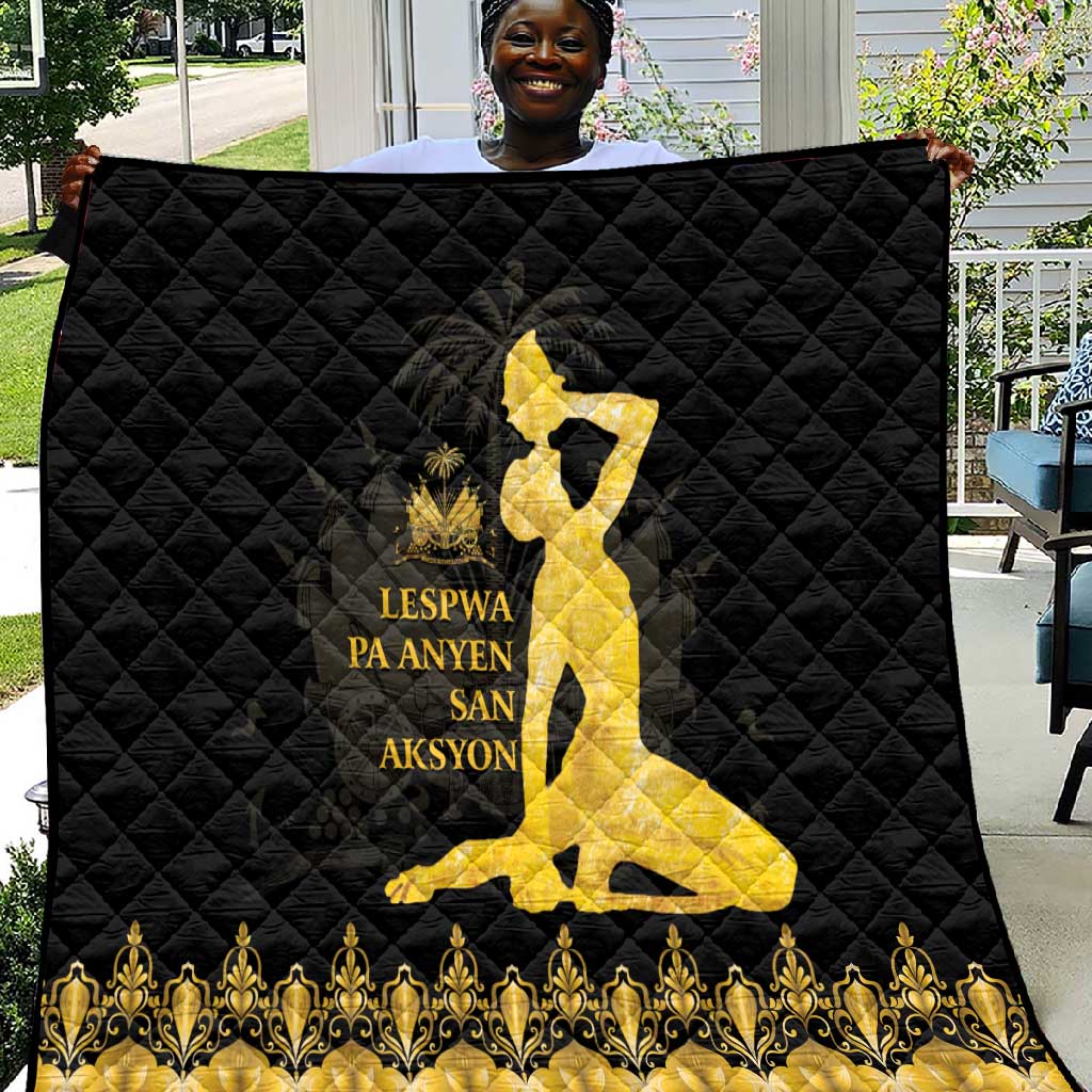 Haiti Neg Marron Quilt Lespwa pa anyen san aksyon - Gold