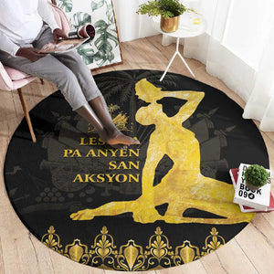 Haiti Neg Marron Round Carpet Lespwa pa anyen san aksyon - Gold