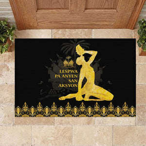 Haiti Neg Marron Rubber Doormat Lespwa pa anyen san aksyon - Gold