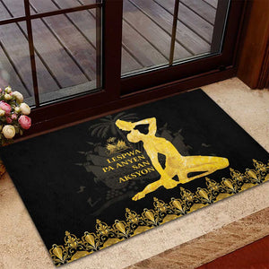 Haiti Neg Marron Rubber Doormat Lespwa pa anyen san aksyon - Gold