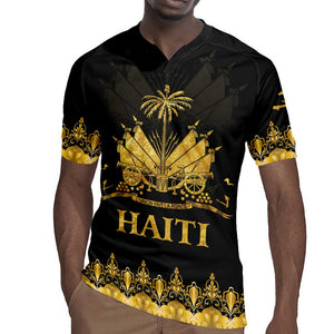 Haiti Neg Marron Rugby Jersey Lespwa pa anyen san aksyon - Gold