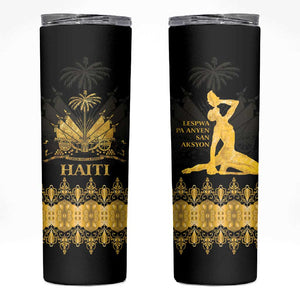 Haiti Neg Marron Skinny Tumbler Lespwa pa anyen san aksyon - Gold