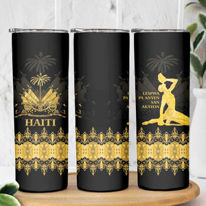 Haiti Neg Marron Skinny Tumbler Lespwa pa anyen san aksyon - Gold