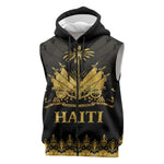 Haiti Neg Marron Sleeveless Zip Hoodie Lespwa pa anyen san aksyon - Gold - African Pride