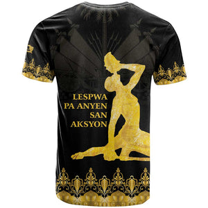 Haiti Neg Marron T shirt Lespwa pa anyen san aksyon - Gold