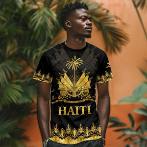 Haiti Neg Marron T shirt Lespwa pa anyen san aksyon - Gold