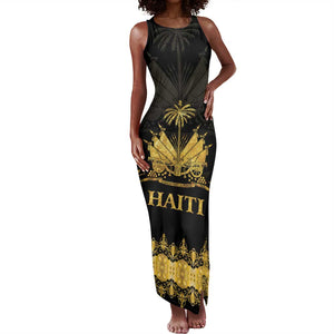 Haiti Neg Marron Tank Maxi Dress Lespwa pa anyen san aksyon - Gold