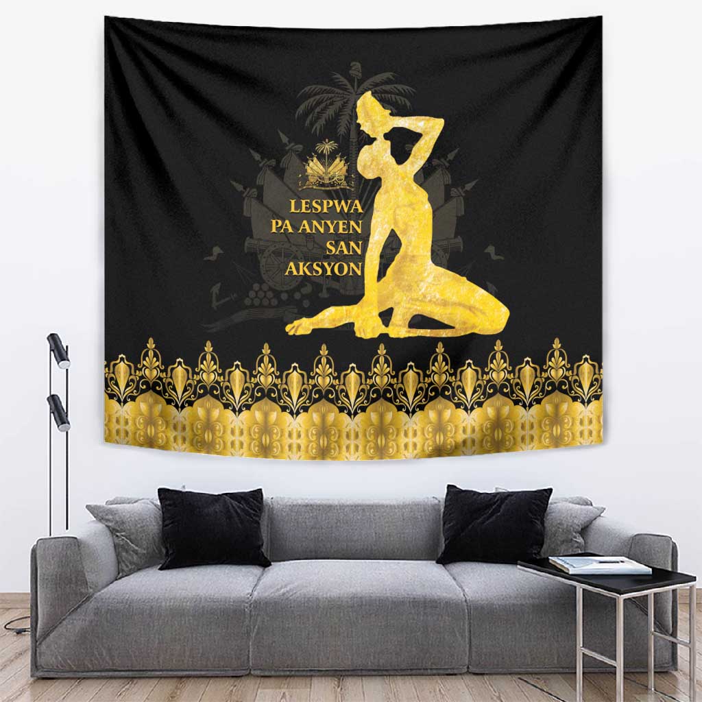 Haiti Neg Marron Tapestry Lespwa pa anyen san aksyon - Gold