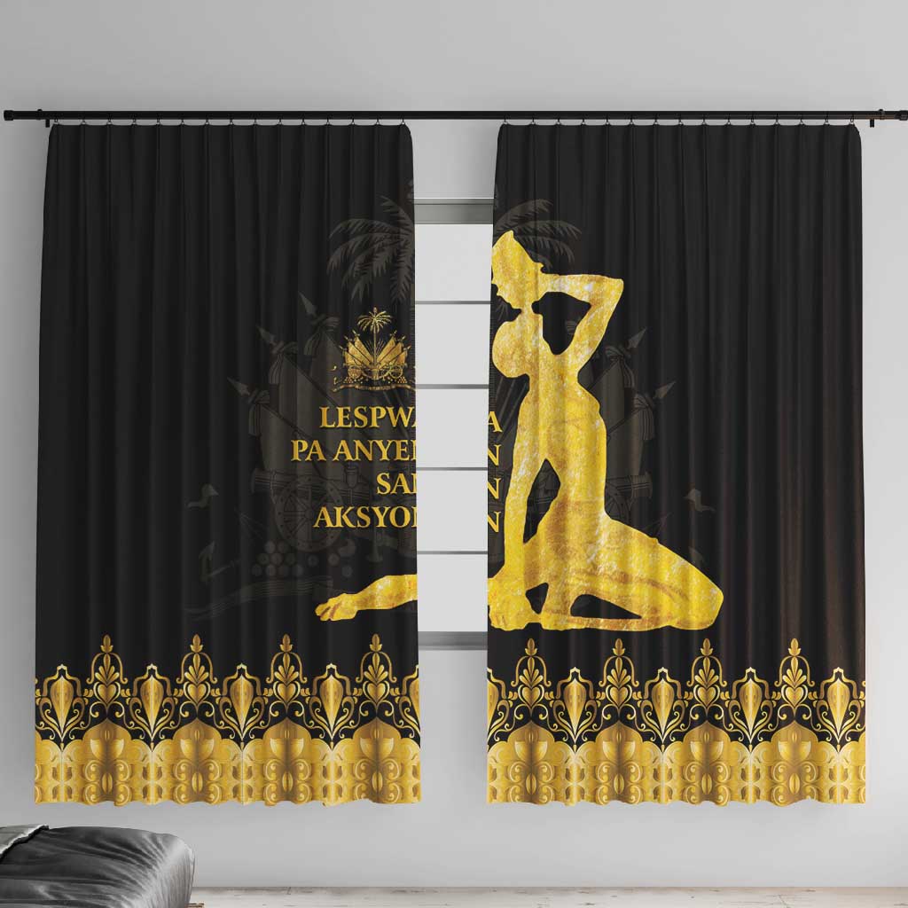 Haiti Neg Marron Window Curtain Lespwa pa anyen san aksyon - Gold