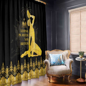 Haiti Neg Marron Window Curtain Lespwa pa anyen san aksyon - Gold