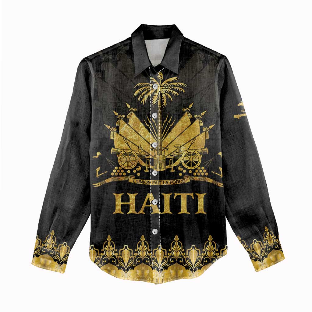 Haiti Neg Marron Women Casual Shirt Lespwa pa anyen san aksyon - Gold LT01