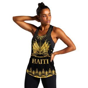 Haiti Neg Marron Women Racerback Tank Lespwa pa anyen san aksyon - Gold