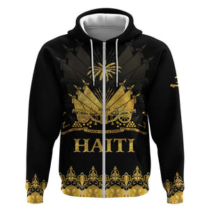 Haiti Neg Marron Zip Hoodie Lespwa pa anyen san aksyon - Gold
