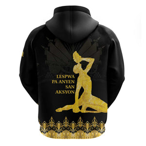 Haiti Neg Marron Zip Hoodie Lespwa pa anyen san aksyon - Gold