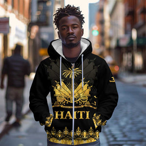 Haiti Neg Marron Zip Hoodie Lespwa pa anyen san aksyon - Gold