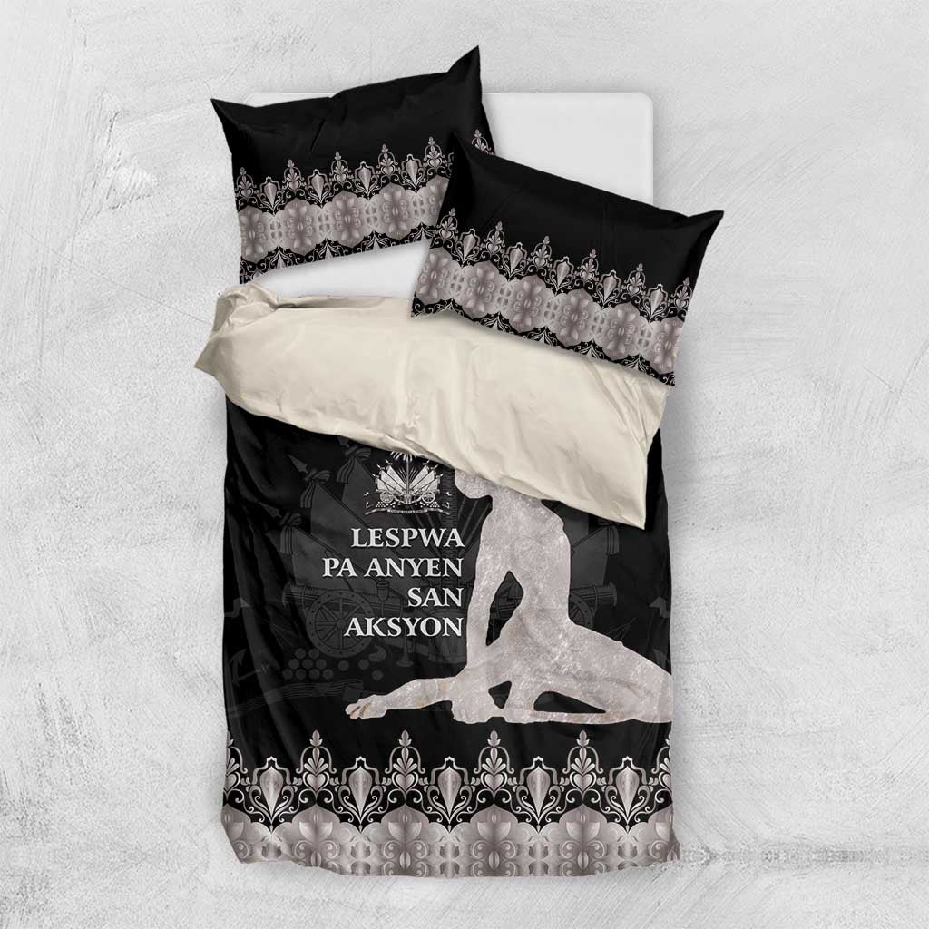 Haiti Neg Marron Bedding Set Hope is Nothing Without Action - Silver