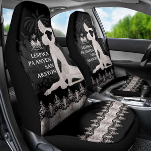 Haiti Neg Marron Car Seat Cover Hope is Nothing Without Action - Silver