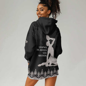 Haiti Neg Marron Hoodie Dress Hope is Nothing Without Action - Silver