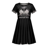 Haiti Neg Marron Kid Short Sleeve Dress Hope is Nothing Without Action - Silver