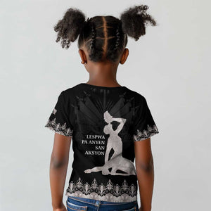 Haiti Neg Marron Kid T shirt Hope is Nothing Without Action - Silver