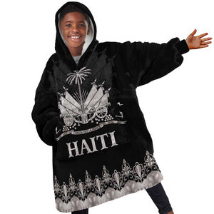 Haiti Neg Marron Kid Wearable Blanket Hoodie Hope is Nothing Without Action - Silver