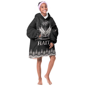 Haiti Neg Marron Kid Wearable Blanket Hoodie Hope is Nothing Without Action - Silver