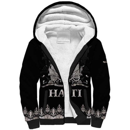 Haiti Neg Marron Sherpa Hoodie Hope is Nothing Without Action - Silver