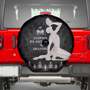 Haiti Neg Marron Spare Tire Cover Hope is Nothing Without Action - Silver