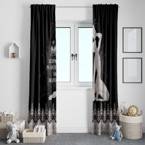 Haiti Neg Marron Window Curtain Hope is Nothing Without Action - Silver