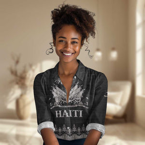 Haiti Neg Marron Women Casual Shirt Hope is Nothing Without Action - Silver