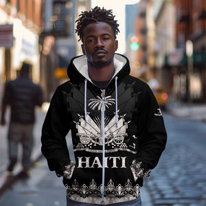 Haiti Neg Marron Zip Hoodie Hope is Nothing Without Action - Silver