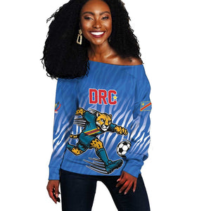 Custom Football 2026 DR Congo Leopards Off Shoulder Sweater Warriors of the Equator